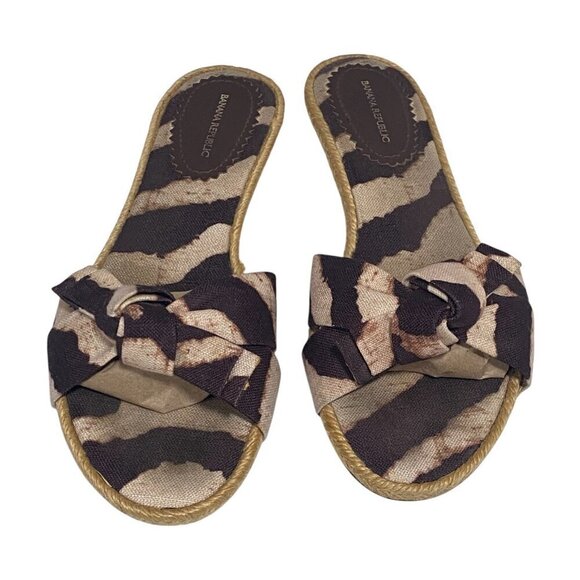 Banana Republic Animal Print Slip On Mules Size 7 - Picture 2 of 7